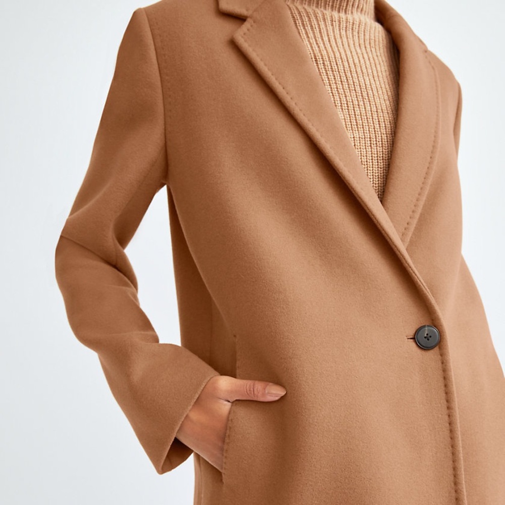 Aritzia Stedman Coat Saville Camel Tan (Lined)